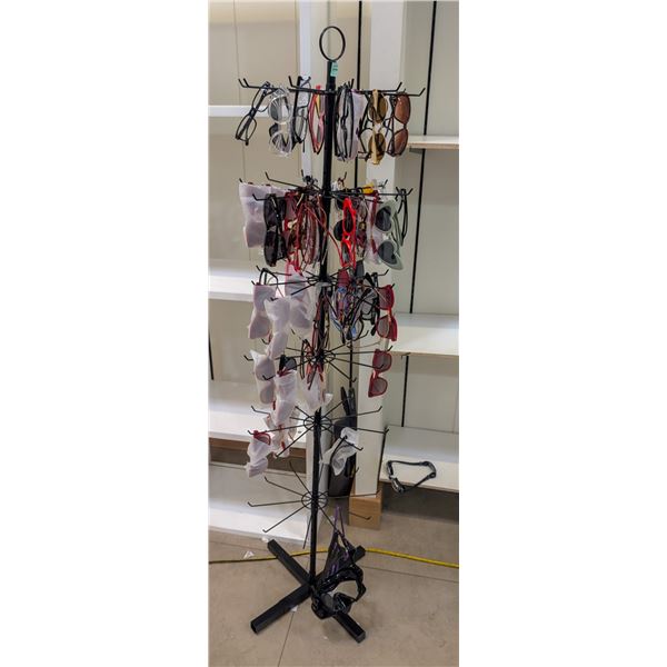 ROTATING RACK OF ASSORTED SUNGLASSES