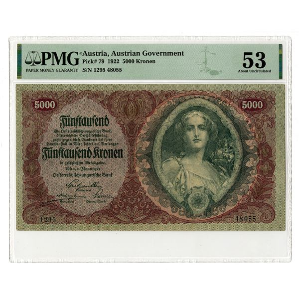 Austria. Austrian Government, 1922, Issued Banknote.