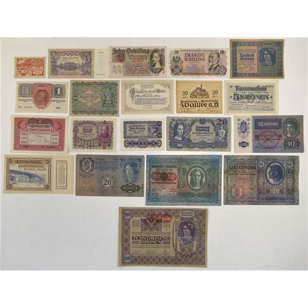 Austria. Austrian Issued Banknote Collection, 1918 to 1950