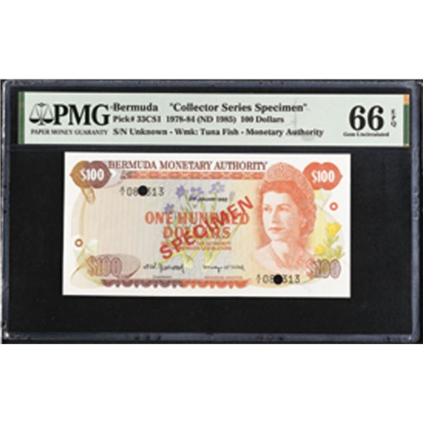Bermuda Monetary Authority, 1982, Collector Series Specimen Banknote.