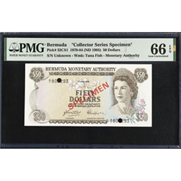Bermuda. Bermuda Monetary Authority, 1978, Collector Series Specimen Banknote.