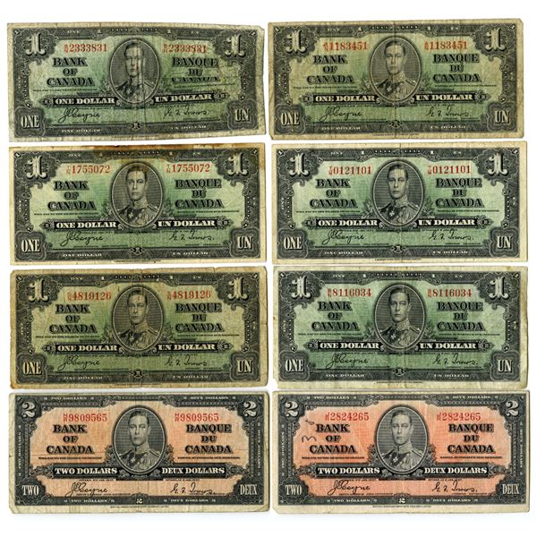 Canada. Bank of Canada, 1937, Issued Banknote Assortment.
