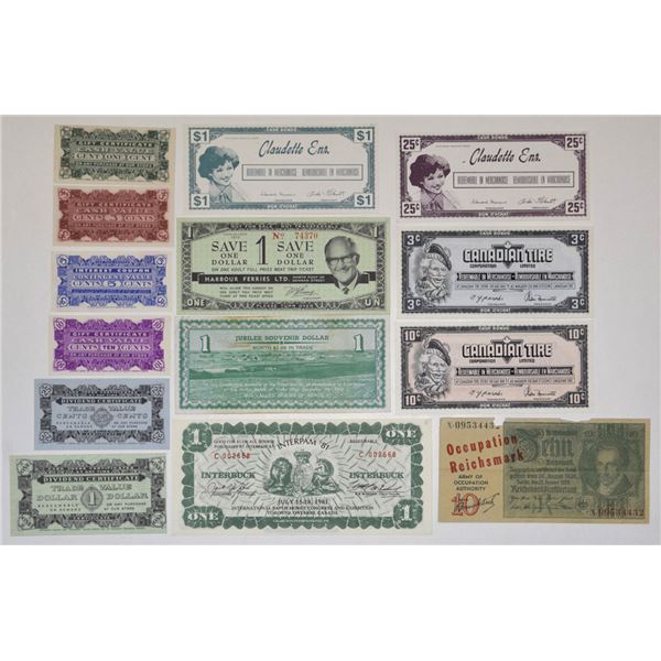 Canada. Canadian Advertising, Scrip Notes, and Political Banknotes, ca.1920s to 1960s.