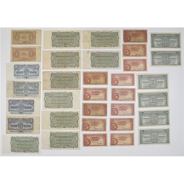 Czechoslovakia. Czechoslovakian Banknotes, ND (1945) to 1961, Various Issuers.