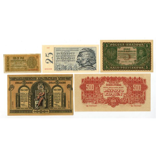 Eastern European Assortment of Issued and Specimen Banknotes, 1919 to 1958.
