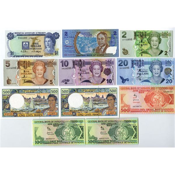 British or French Colonial Territories Banknote Collection, 1982 to 2012