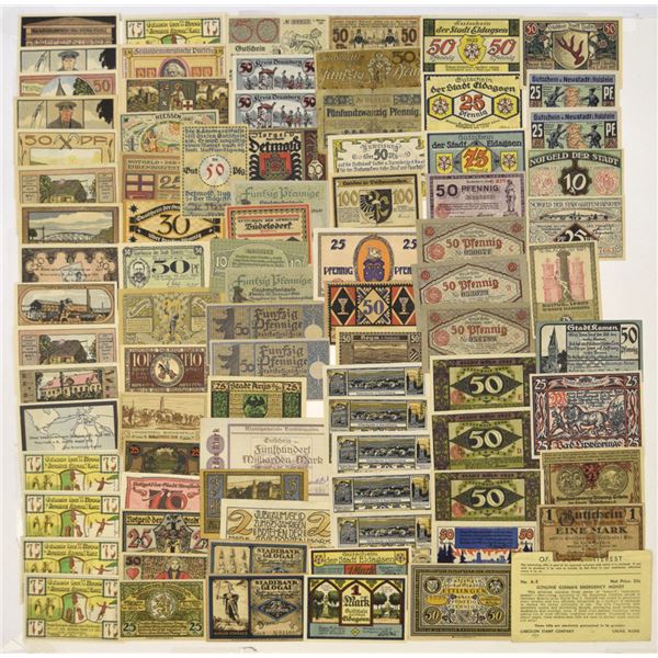 Germany. Weimar Republic Notgeld from Various Cities, 1919 to 1923.
