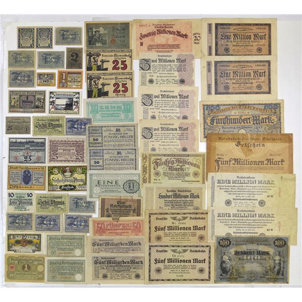 German Banknotes and Notgeld, 1900 to 1920s, Issued Collection.