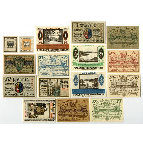 German Municipalities Assortment of Notgeld, 1920 to 1921