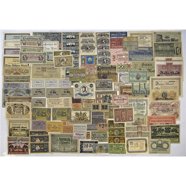 German Notgeld from Various Cities, 1910 to 1920s.