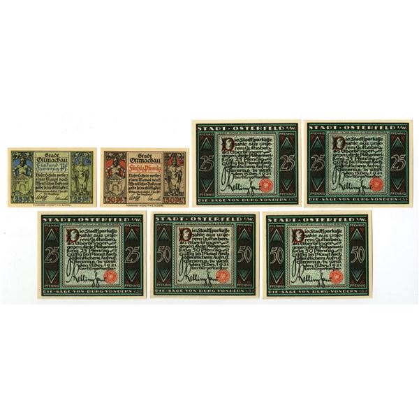 Germany. Notgeld from Ottmachau and Osterfeld, 1921.