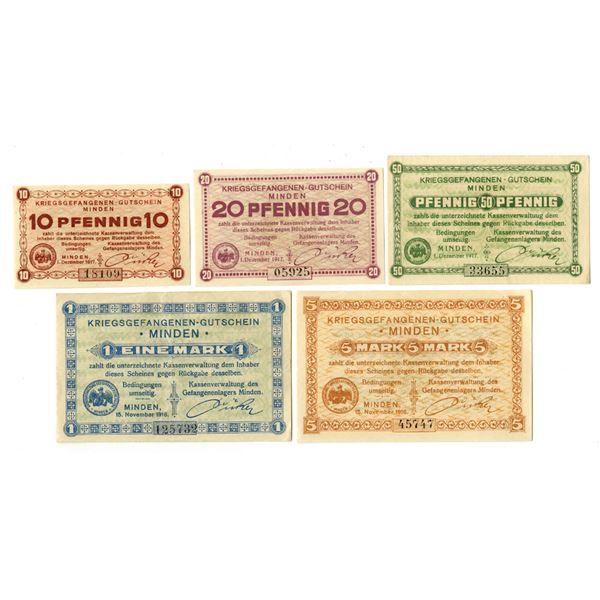 Germany. Minden POW Camp, 1916 to 1917, Issued Notgeld.