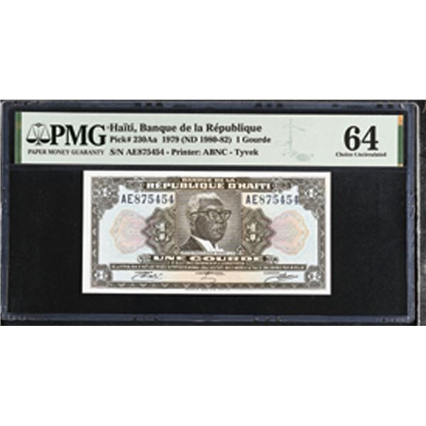 Haiti. Banque de la Republique d'Haiti, L.1979 (ND 1980-82), Issued Banknote.