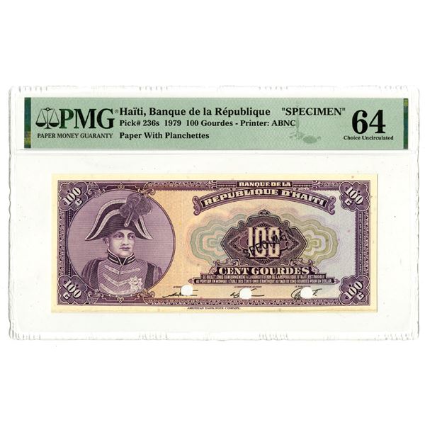 Haiti. Banque de la Republique d'Haiti, 1979, Specimen Banknote.