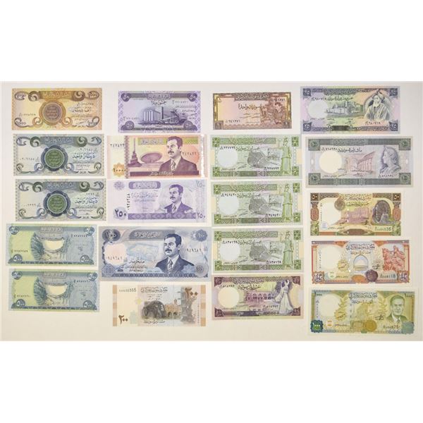 Iraq & Syria. Central Bank of Iraq and Syria, 1980 to 2009, Issued Banknote Assortment