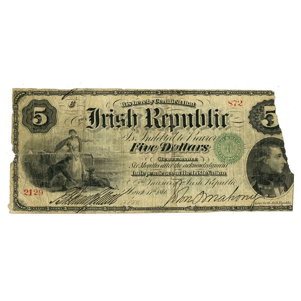 Ireland. National Promissory Bonds of Irish Republic, 1866, Issued Note.