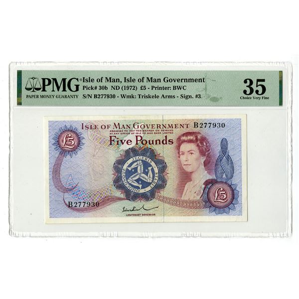 Isle of Man. Isle of Man Government, ND (1972), Issued Banknote.