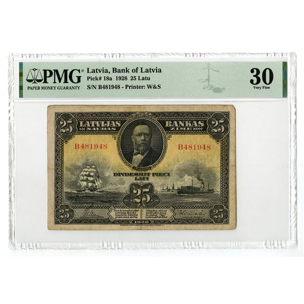 Latvia. Bank of Latvia, 1928, Issued Banknote.