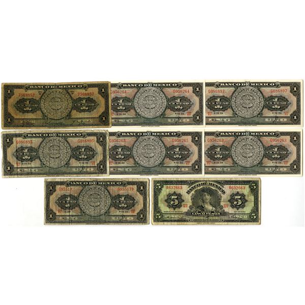 Mexico. Banco de Mexico, ND (1936) to 1963, Issued Banknote Assortment.