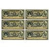 Image 1 : Mexico. Banco de Sonora, ND (1897-1911), Uncut Sheet of 6 Remainder Banknotes.