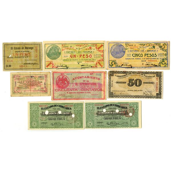 Mexico. Mexican Revolutionary Banknote Assortment, 1913 to 1922