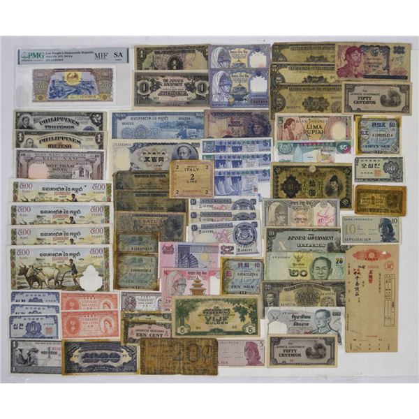 East Asian and Southeast Asian Banknote Assortment, 1944 to 2015.