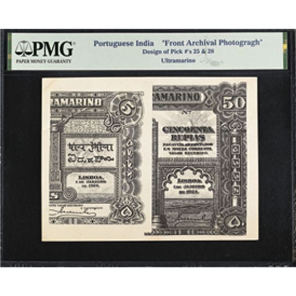 Portuguese India. Banco Nacional Ultramarino, 1924, Front Archival Photograph - Photo Proof.