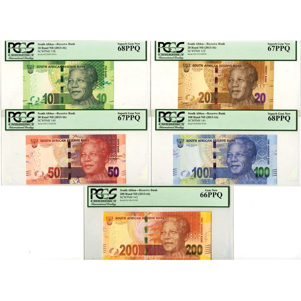 South Africa. South African Reserve Bank, ND (2013 to 2016), Issued Banknote Assortment.