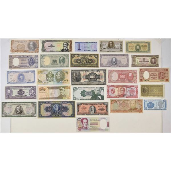 South America Issued Banknote Collection, 1939 to 2003.