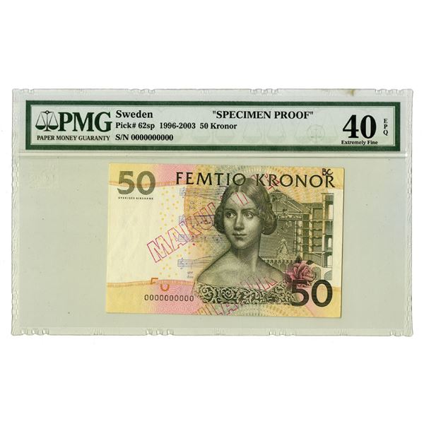 Sweden. Sveriges Riksbank, ND (1996 to 2003), Specimen Proof Banknote.