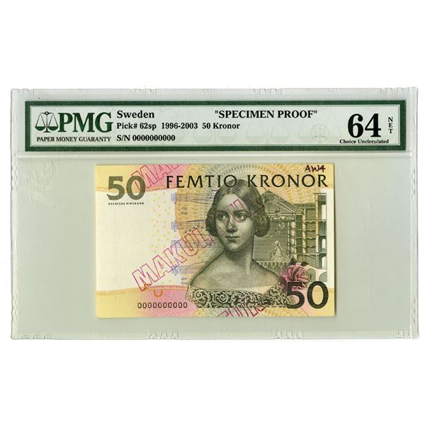 Sweden, Sveriges Riksbank, ND (1996 to 2003), Specimen Proof Banknote.