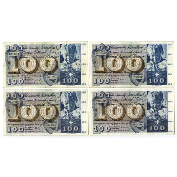 Switzerland. Swiss National Bank, 1965 to 1971, Issued Banknote Quartet.