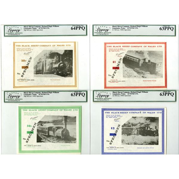 Great Britian. Black Sheep Company of Wales Ltd. ND (ca.1969). Specimen Banknote Quartet.