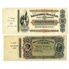 Image 1 : Uruguay. Banco de Londres y Rio de la Plata, Montevideo, 1862 and 1872, Remainder Banknote Pair.