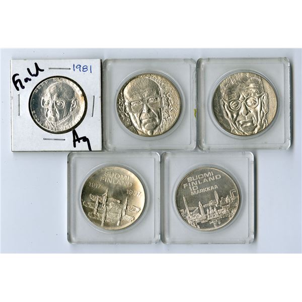 Finland. Commemorative Silver 10 & 50 Markkaa Collection, 1967–1992.