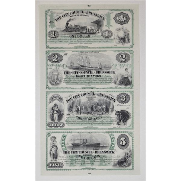 GA.  City Council of Brunswick, ANA Early Spring Convention.,  1860-70 (Reprinted in1995), Uncut She