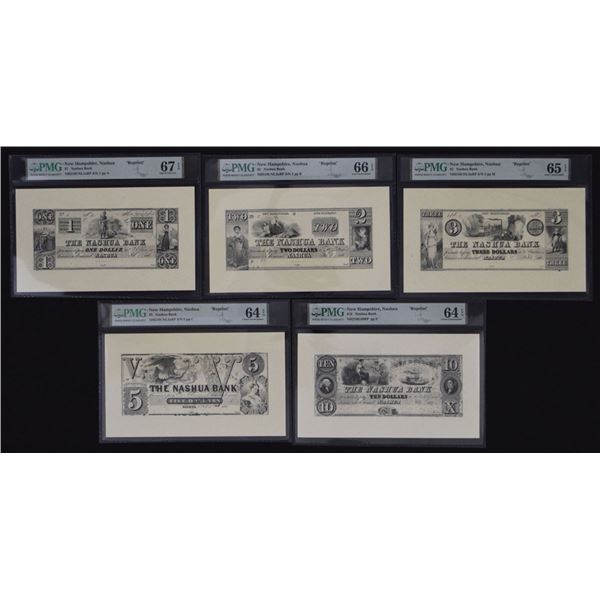 NH. Nashua Bank, (ND 1860s - 1990 Reprints), Reprint Assortment.