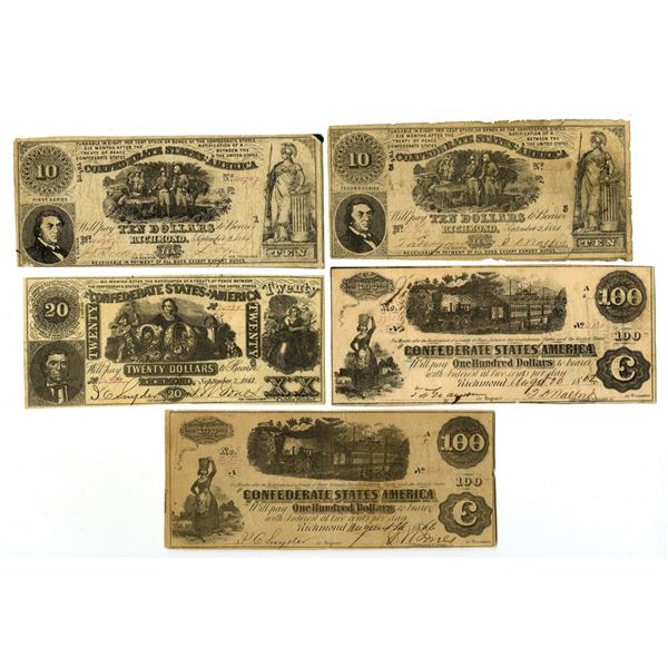 VA. C.S.A., 1861 to 1862, Issued Banknote Assortment.