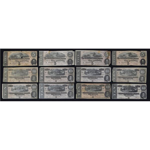VA. C.S.A., 1864, Issued Banknote Assortment.