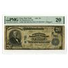 Image 1 : NY. Manufacturers National Bank of Troy, New York, $20 PB, Series of 1902, Ch# E-721, Issued Banknot