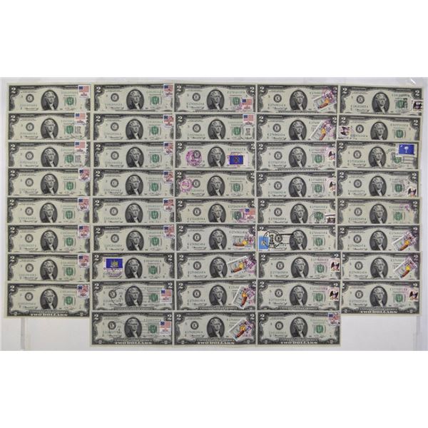 U.S., F.R.N., First Day of Issue - $2, Series of 1976, Fr.#1935, Banknote Assortment.