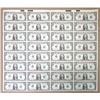 Image 1 : U.S., F.R.N., $1, Series of 1981, Fr#1911A, District A - Boston, MA., Uncut Sheet of 32 Notes.