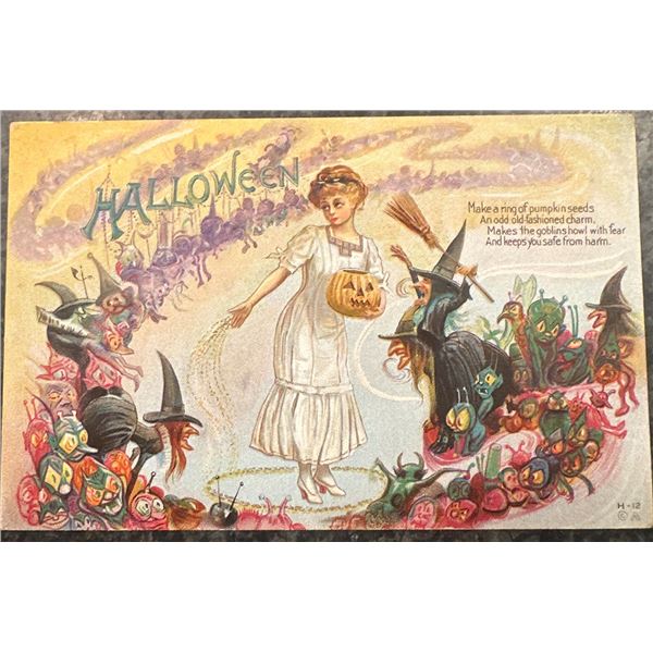 United States, c. 1910s — Embossed Halloween Postcard, H-12 Series
