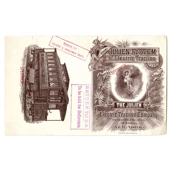 NY. Julien Electric Traction Co., ND (ca.1915 to 1920s), Specimen Front and Back Cover of Booklet.