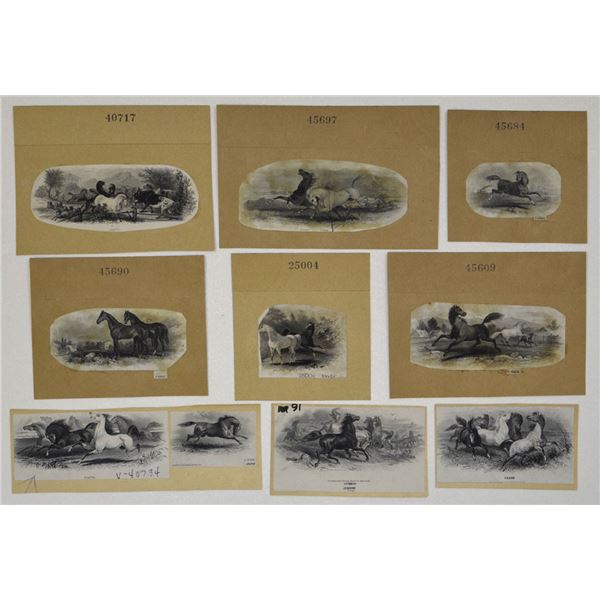 NY. Wild Horses Proof Vignette Assortment, ND (ca.1850s-1880s).