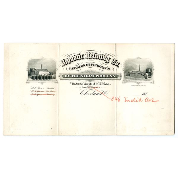 OH. Republic Refining Co., ND (1870s), Proof Letterhead.