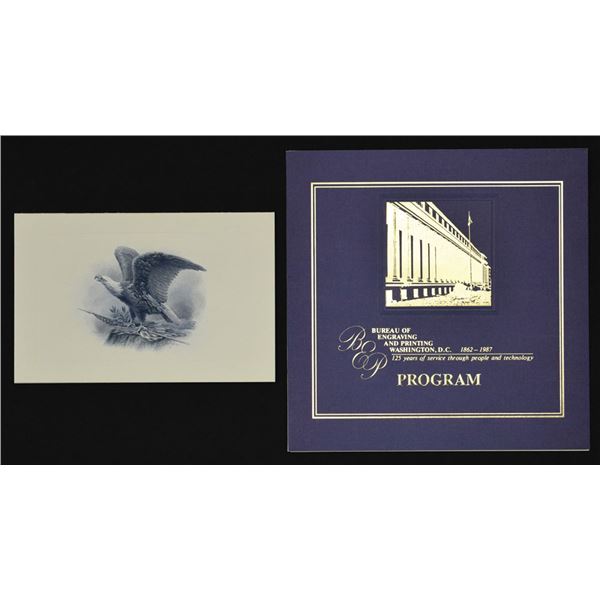 D.C., Bureau of Engraving and Printing, 1987, Quasquicentennial (25 Year) Banquet Program and Invita