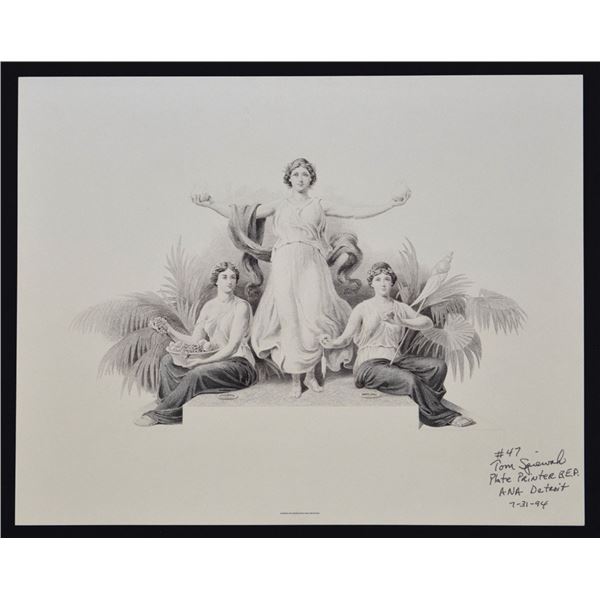 Washington D.C. Bureau of Engraving and Printing, 1994, Large Sized Proof Vignette.