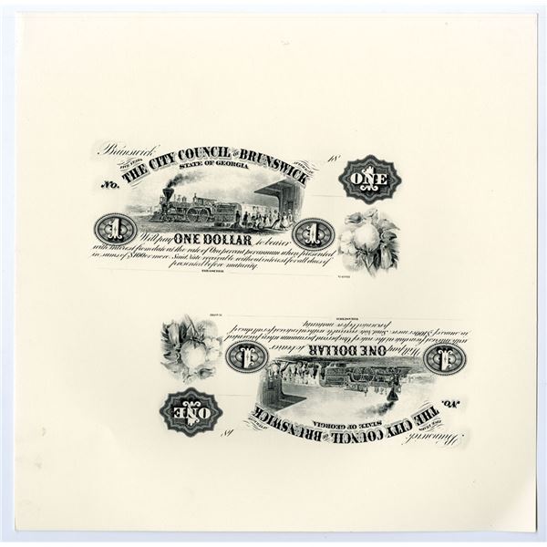 GA. City Council of Brunswick, ND (1860-80s), $1, Obsolete Banknotes Production Department Progress 
