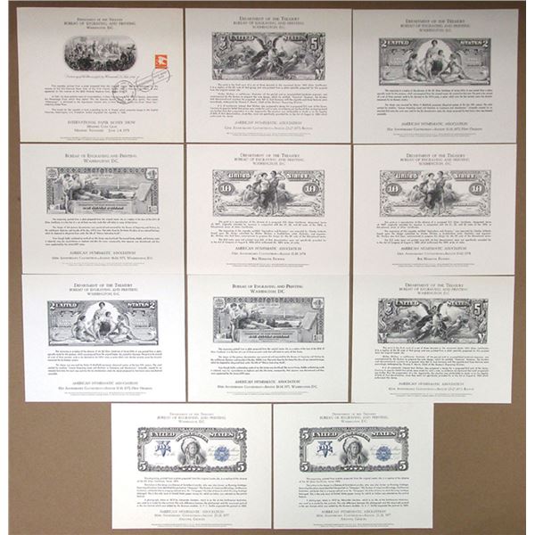 BEP Collection of The "Educational" Silver Certificate Souvenir Cards, Plus Others, ca.1971 to 1978